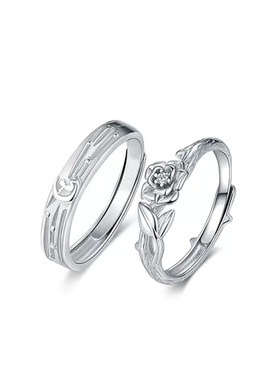 小王子情侣戒指S999纯银一对情侣款对戒小众设计纪念礼物送女友