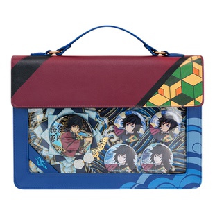 官方鬼灭之刃痛包二次元富冈义勇周边生日礼物大容量双肩斜挎包包