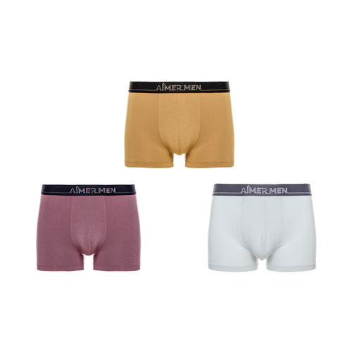 【3件包】爱慕先生莫代尔平角裤HELLO裤男士抗菌内裤四角平角裤衩