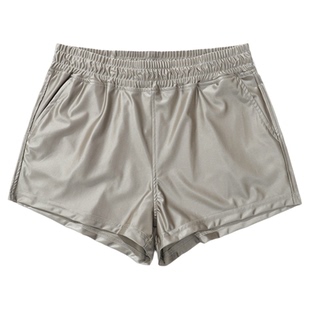 男士冰丝超短裤 本命年红色仿丝绸缎面四角内裤 热裤性感 二分裤