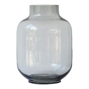 灰色风格冷水培玻璃花瓶透明简约创意北欧花瓶摆件客厅餐桌插花瓶