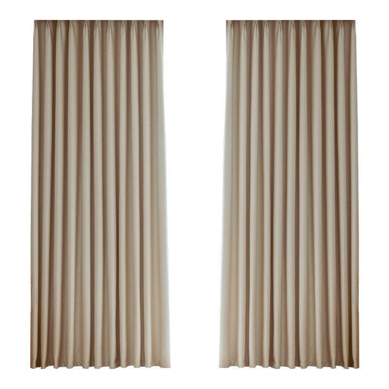 黑金雪尼尔2025新款窗帘高级感100全遮光奶油风卧室客厅遮阳隔热