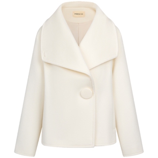 宝姿PORTSPURE女装冬季翻领温暖毛呢短外套RT9C014UWW062