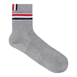 [3期免息]THOM BROWNE  红白蓝罗缎饰棉质短袜