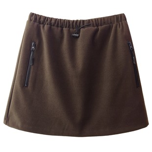 小耳出品【工装小短裙】萣制加厚毛呢/拉链设计/松紧腰抽绳带内衬