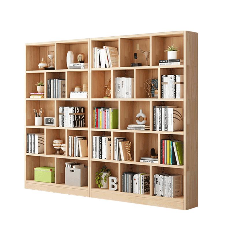 全实木书架玩具收纳架自由组合格子柜家用客厅展示落地书柜储物柜