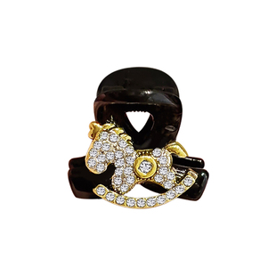 水钻小马过新年侧边精致小夹子刘海前额碎发公主头对夹迷你鲨鱼夹