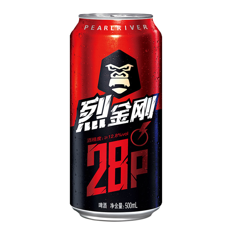 珠江啤酒烈金刚500ml28°P黄啤