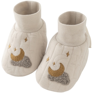 乖奇熊新生儿宝宝夹丝棉护脚套秋冬季防着凉婴儿保暖神器护脚鞋袜