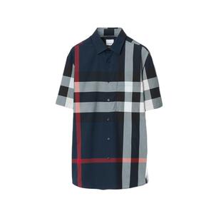 【24期免息】BURBERRY 男装 格纹棉质短袖衬衫 多色