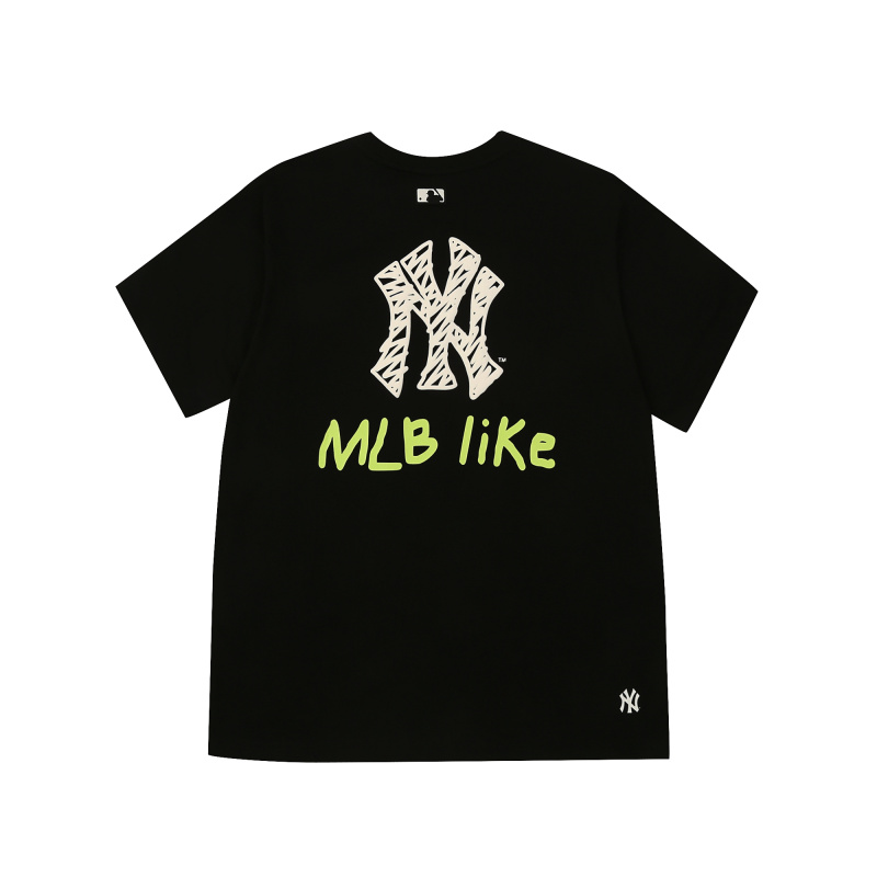 韩国MLB正品新款涂鸦印花短袖男女同款宽松T恤情侣半袖31TS15031
