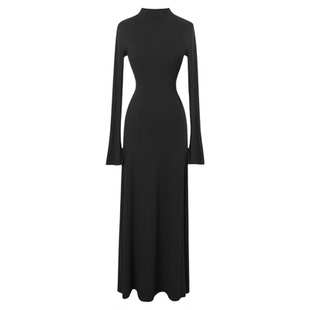 过年战袍红色裙子气质高领针织连衣裙女秋冬加厚长裙新年冬装修身