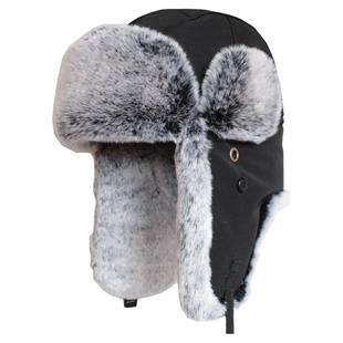 卡萌莎东北棉帽雷锋帽男女士帽子滑雪帽冬季骑车帽黑色纯色男韩版