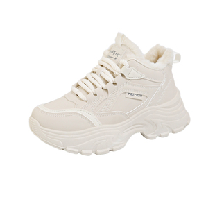 大码4142加绒老爹鞋女款2025冬季新款加厚棉鞋防滑软底学生运动鞋