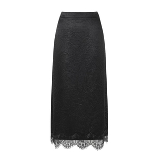 【100%醋酸】秋水伊人缎面半身裙女长裙2025秋装新款流行粉红裙子