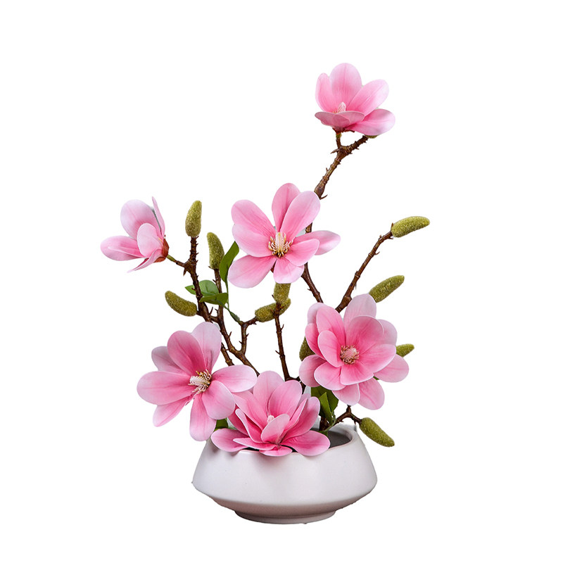 高级感逼真玉兰仿真花客厅餐桌