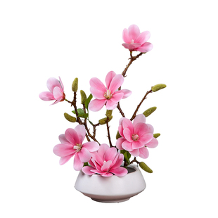 高级感仿真花玉兰花现代简约客厅餐桌中间摆花高端艺术品摆件假花