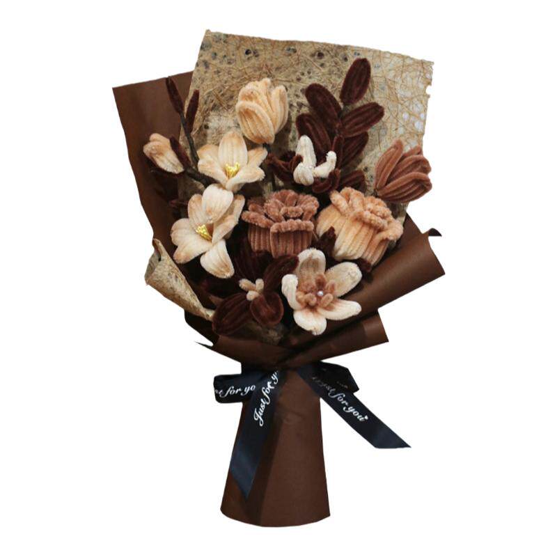 情人节扭扭棒复古干枯百合玫瑰花束手工自制作编织diy材料包礼物