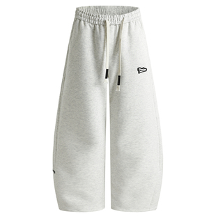 港仔文艺男灰色卫裤男秋冬加绒直筒男士休闲裤子男生运动长裤男款