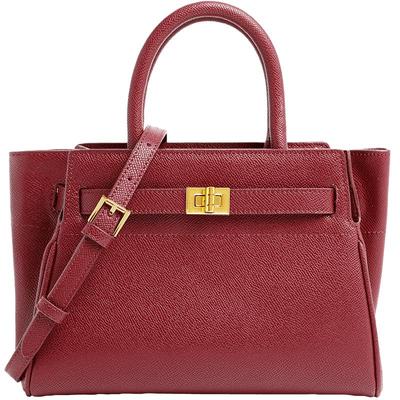 百丽大容量手提托特红色婚包