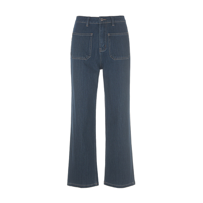 wanatry法式复古九分牛仔法棍裤