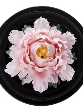 德化手捏牡丹陶瓷花装饰品摆件客厅办公室车载茶几香薰扩香器礼品