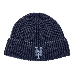 MLB官方男女情侣刺绣LOGO复古做旧休闲毛线针织帽25冬季新款BNB06