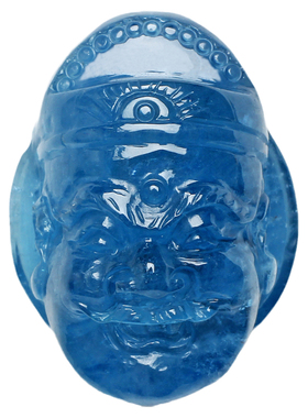 深蓝通透海蓝宝收藏款财神爷吊坠