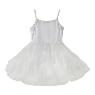 女童吊带连衣裙纯白公主裙洁白纱裙花童礼服蓬蓬裙蛋糕裙软纱透气