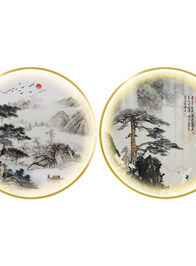 入户过道迎客松新中式