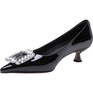 【色非】雪花扣尖头高跟鞋女细跟夏季新款浅口单鞋女C191G