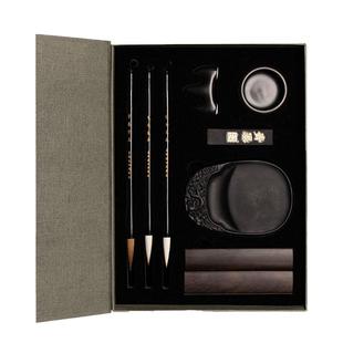 张小凤毛笔书法文房四宝笔墨纸砚全套入门套一装整套摆件毛笔架砚台墨条毛笔字笔架笔挂初学者专用礼物墨汁