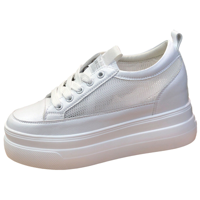 厚底内增高7cm透气网面小白鞋