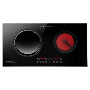 荣事达家用电磁炉双灶嵌入式电陶炉猛火炒菜炖汤多用台式凹面电灶