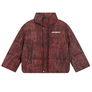 男童冬季新年红色短款立领面包羽绒服2025新款儿童装加厚防寒外套