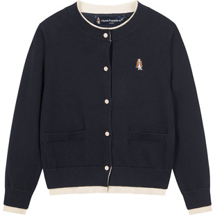 暇步士童装女童针织开衫春秋新品中大童宝宝线衣保暖儿童甜美毛衣