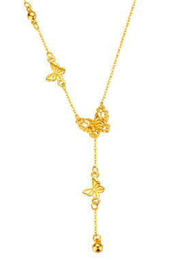 2025新款沙金流苏蝴蝶项链