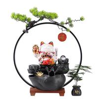 創(chuàng)意招財(cái)貓流水生財(cái)擺件循環(huán)水