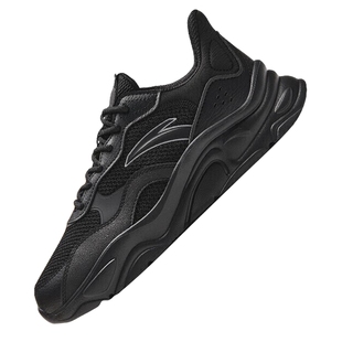 安踏女鞋小千禧2025新款秋冬网鞋女款休闲老爹鞋黑色网面运动鞋女