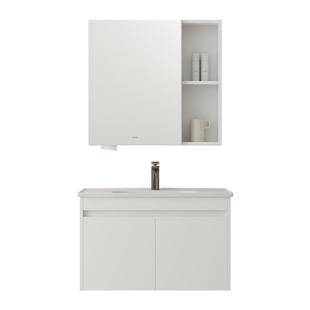 箭牌浴室柜奶油风洗手盆柜组合实木卫生间洗漱台洗手台洗脸盆柜