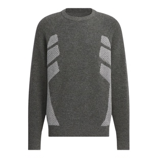 adidas阿迪达斯男款卫衣圆领针织舒适保暖套头运动休闲毛衣JW6683