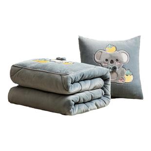 抱枕被子两用车载多功能高档枕头牛奶绒二合一车用加厚冬天空调被