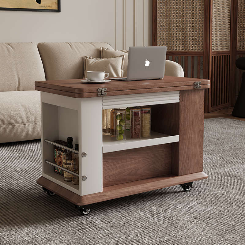 可推拉茶几可储物别墅客厅家用大小户型现代简约移动茶几小推车