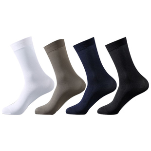 梦娜原字弹黑白男士冰丝袜中筒春夏透气防臭吸汗夏天长筒长袜702F