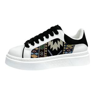 潮牌小白鞋板鞋男秋季新款厚底布面透气潮流舒适时尚运动休闲男鞋