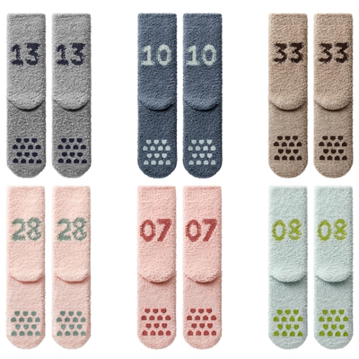 500E男女士元素绒绒长筒袜3双装