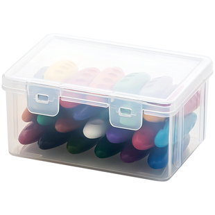 蜡笔收纳盒大容量笔盒透明塑料马克笔绘画油画棒铅笔桌上文具盒子