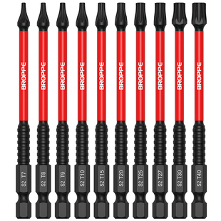 浦派梅花批头抗冲击T8T10T15T20T25T30强磁高硬电动螺丝刀头套装