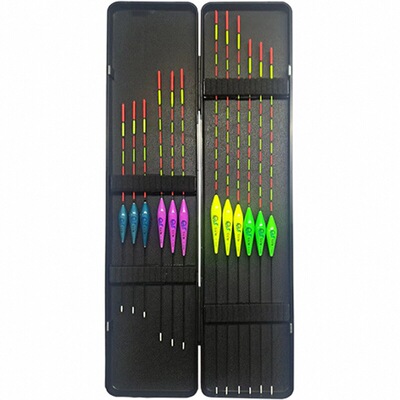 多功能ABS漂盒+高灵敏加粗超醒目野钓夜钓炫彩纳米鱼漂全套一整套