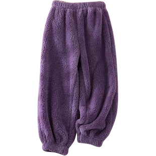 蔚未来女童裤子秋冬款加厚珊瑚绒暖暖裤儿童保暖家居睡裤加绒长裤